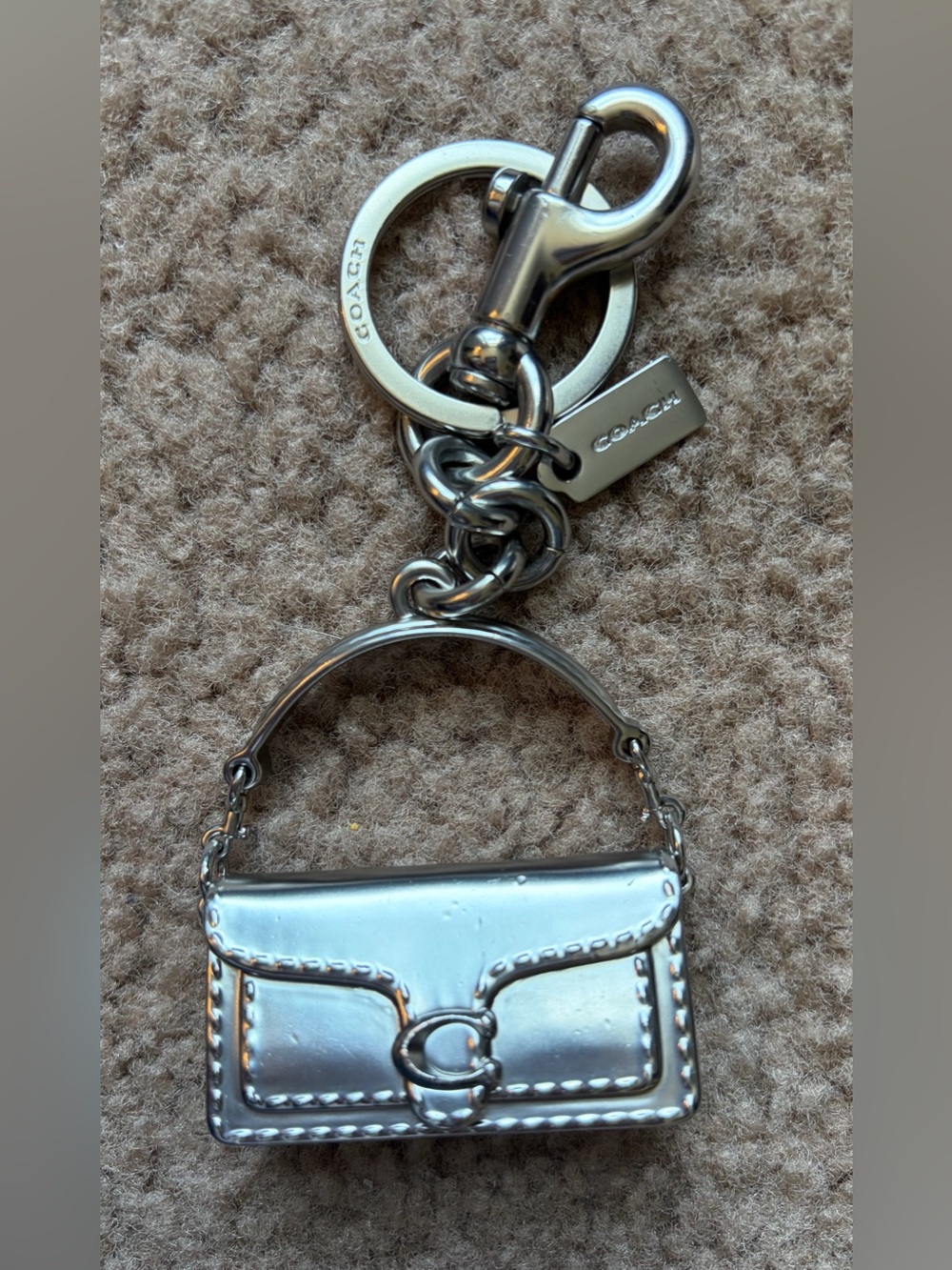 Coach Tabby Bag Charm In Silver Preowned